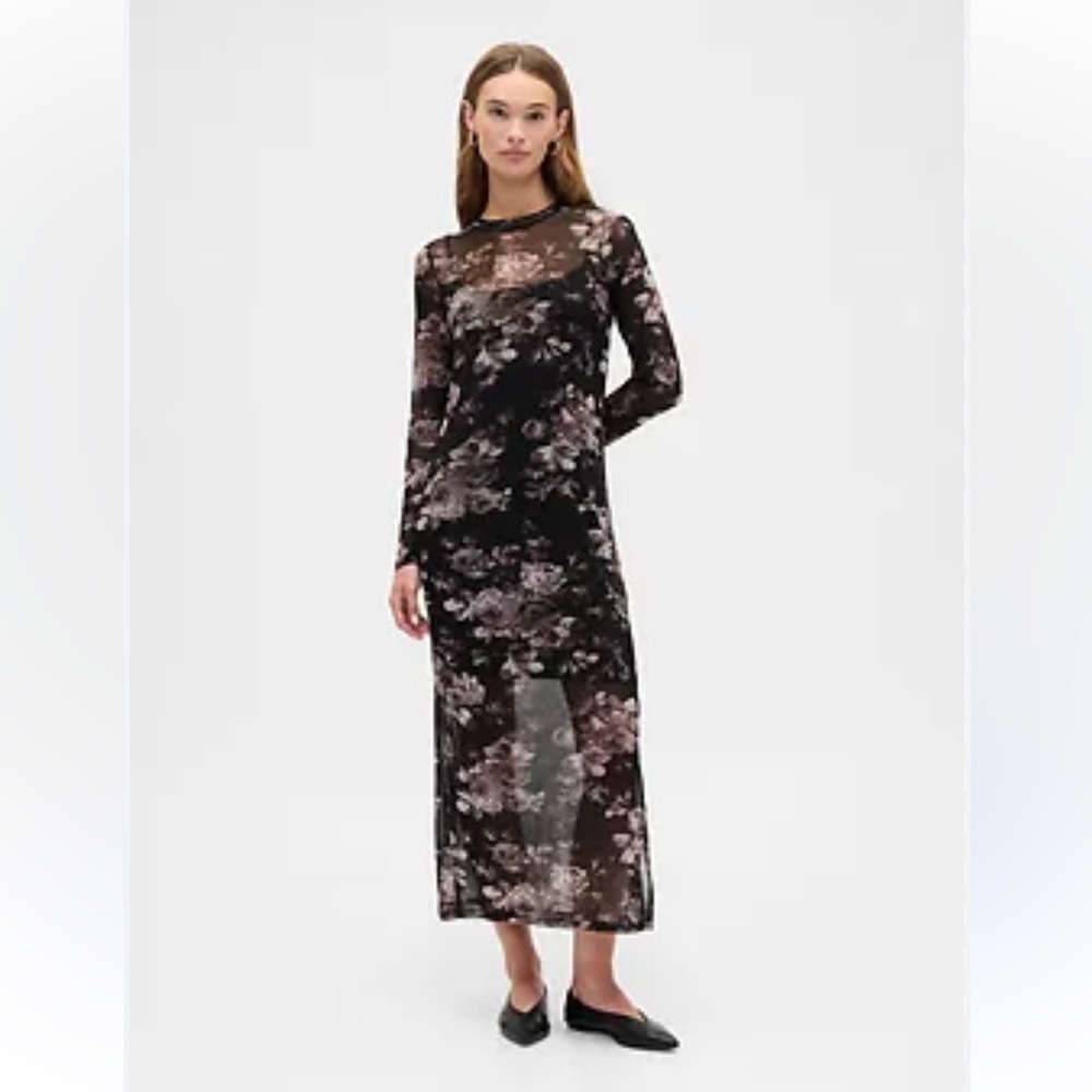 GAP Black Floral Maxi Dress